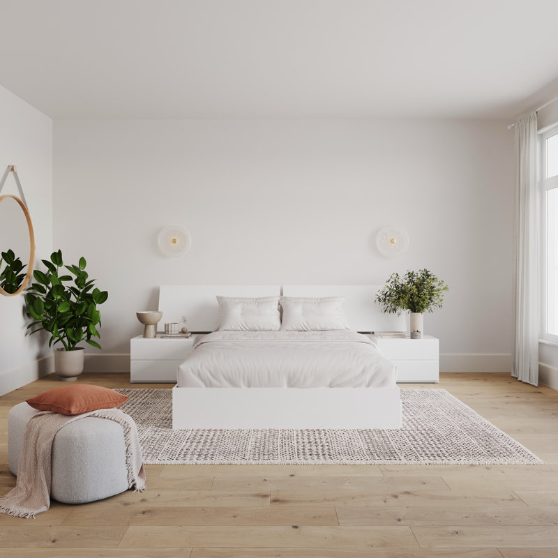 Ensemble de chambre à coucher avec rangement réversible 3 pièces Royle, Beige