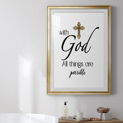 «All Things possible Gold», reproduction encadrée de qualité supérieure prête à accrocher 46918