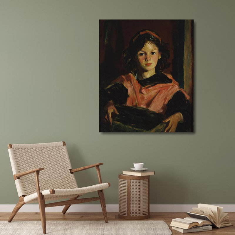 "Mary Ann with Her Basket" par Robert Henri - Art mural sur toile tendue avec châssis