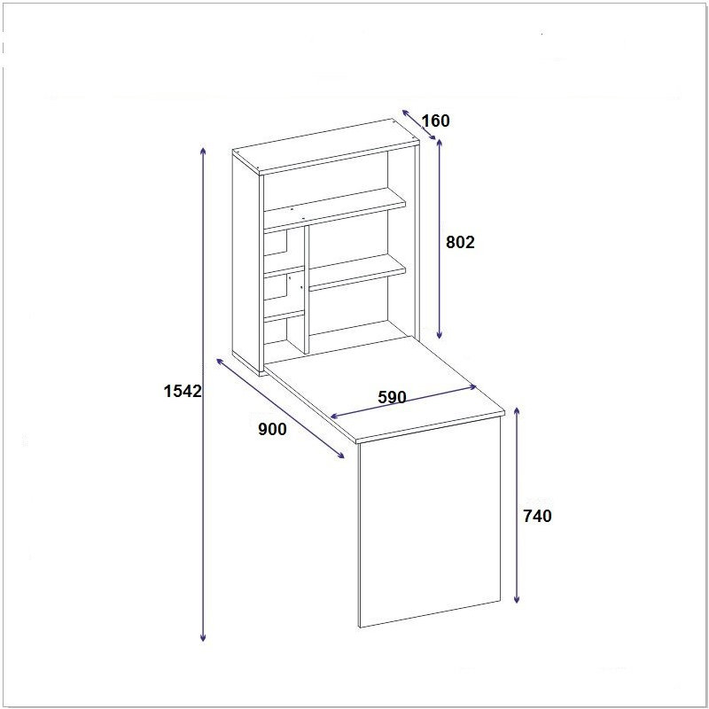 Elfin Solid Wood Base Standing Desk, White