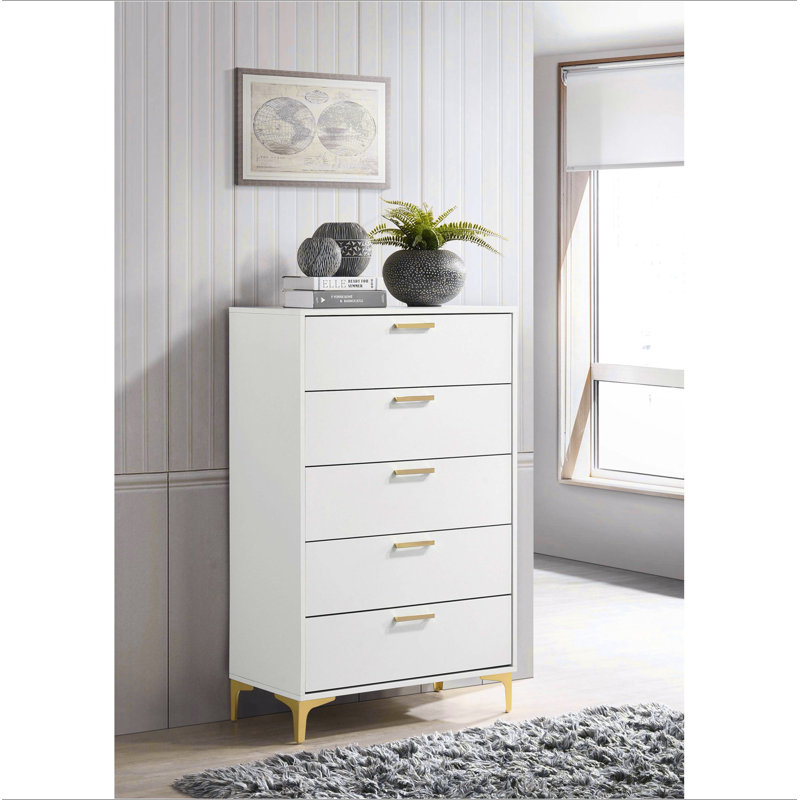 Fenaghy Heritage Design - Kimzey 5-Drawer Bedroom Chest, White