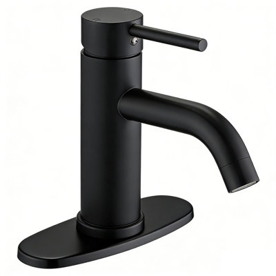 Single Hole Bathroom Faucet With Deck Plate Single Handle Bathroom Sink Faucets Stainless Steel Lavatory Faucet