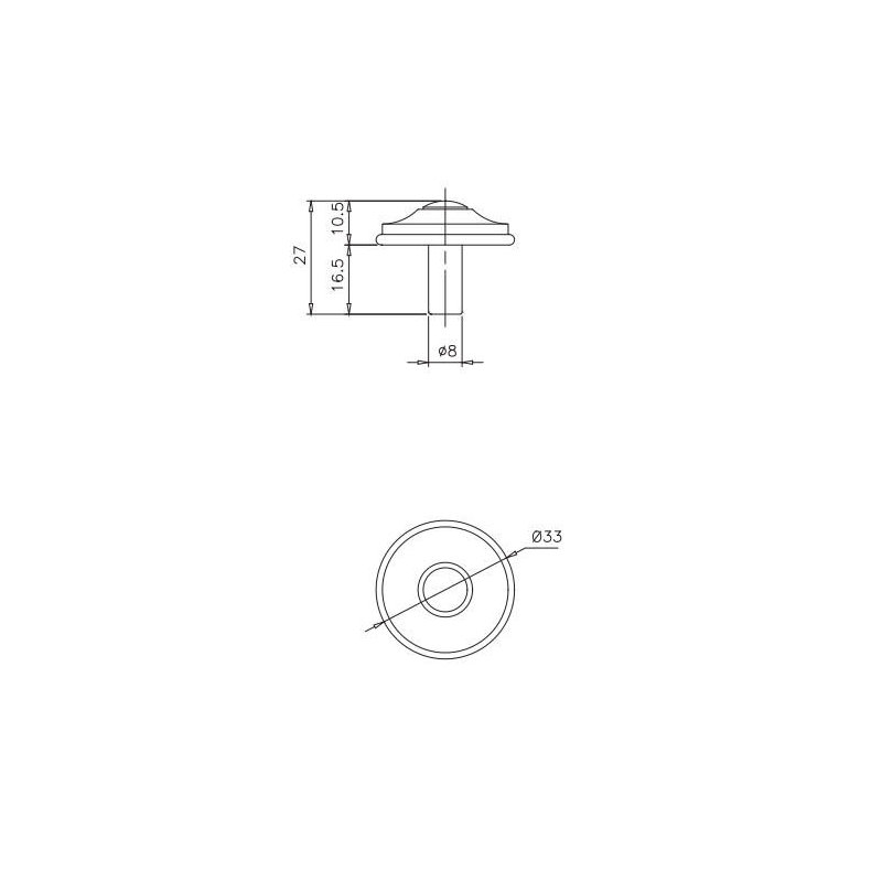 Poignée ronde 1 5/16" de diamètre Povera, Bronze tacheté lustré