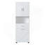 Armoire de salle de bain polyvalente avec panier à linge et nombreuses options de rangement-1404105667