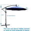 Parasol d'extérieur de 3 m avec éclairage DEL solaire - Imperméable, résistant à la décoloration, 8 baleines, manivelle, base en croix pour jardin, terrasse, cour, piscine, patio, couleurs inaltérables.