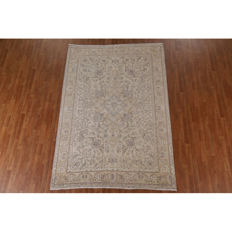 Tapis persan Tabriz patiné à la main 6 x 9