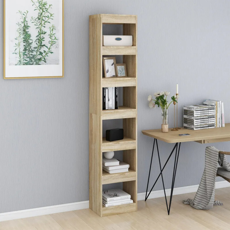 Garneta Bookcase, (4 Shelves) 198cmH x 40cmW x 30cmD, Sonoma Oak