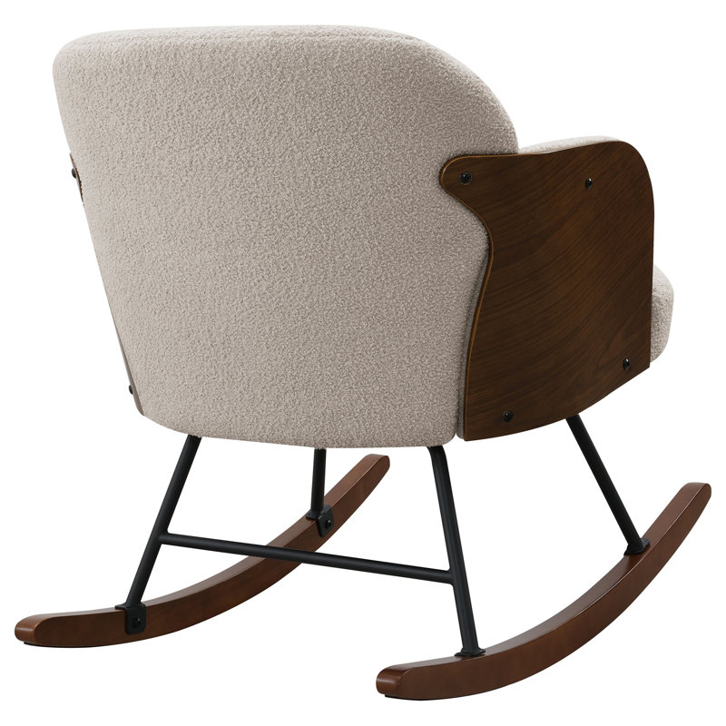 Chaise berçante rembourrée Valera, Beige, Beige