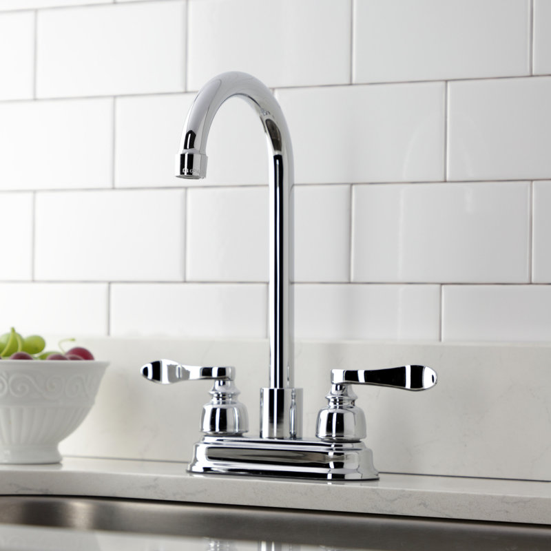 Kingston Brass NuWave French Two-Handle 2-Hole Deck Mount Bar Faucet