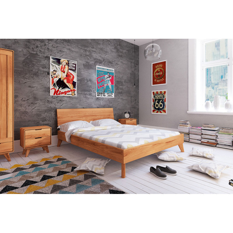 Gant Solid Wood Bed, Core Beech, European Kingsize (160 x 200 cm)