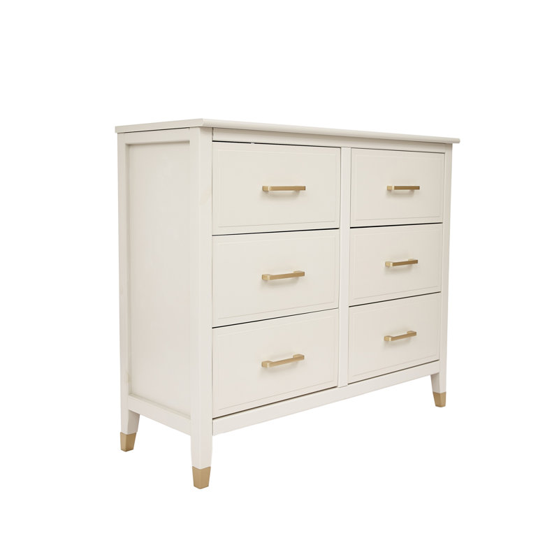 6 Drawer 105Cm W Double Dresser, White