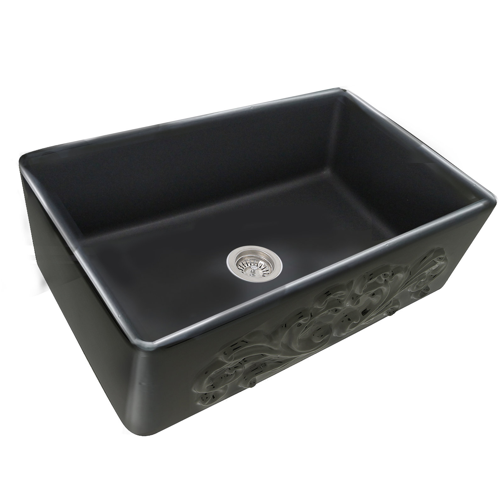 Vineyard 33" Fireclay Farmhouse Kitchen Sink, Matte Black