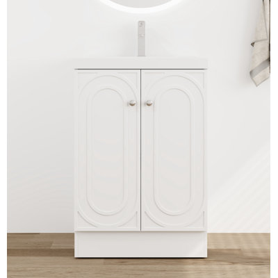 24'' Single Bathroom Vanity with Resin Top