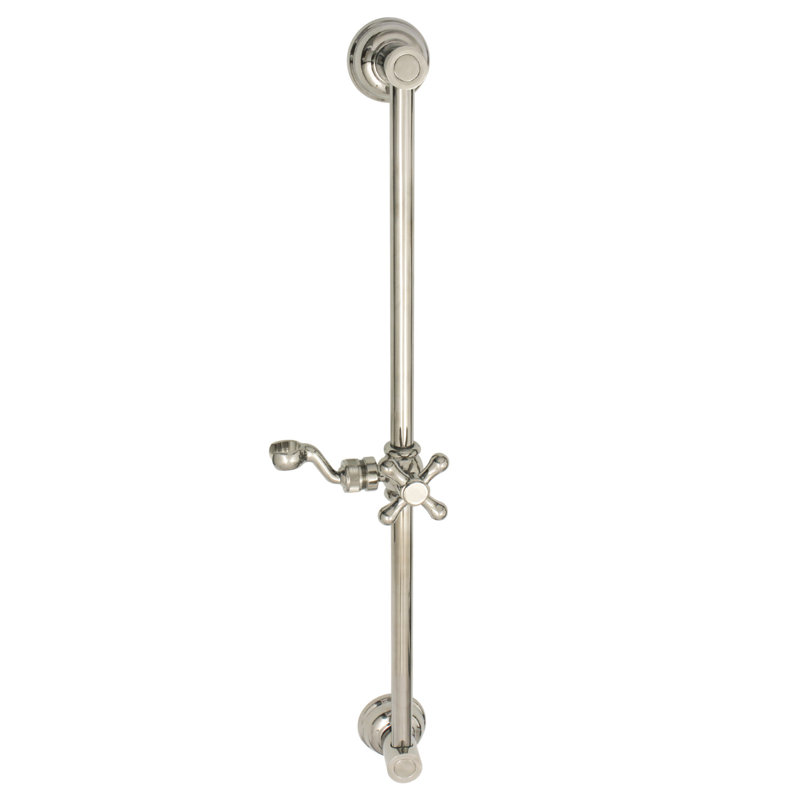 Barre de douche coulissante en laiton Kingston 24 po, Nickel poli