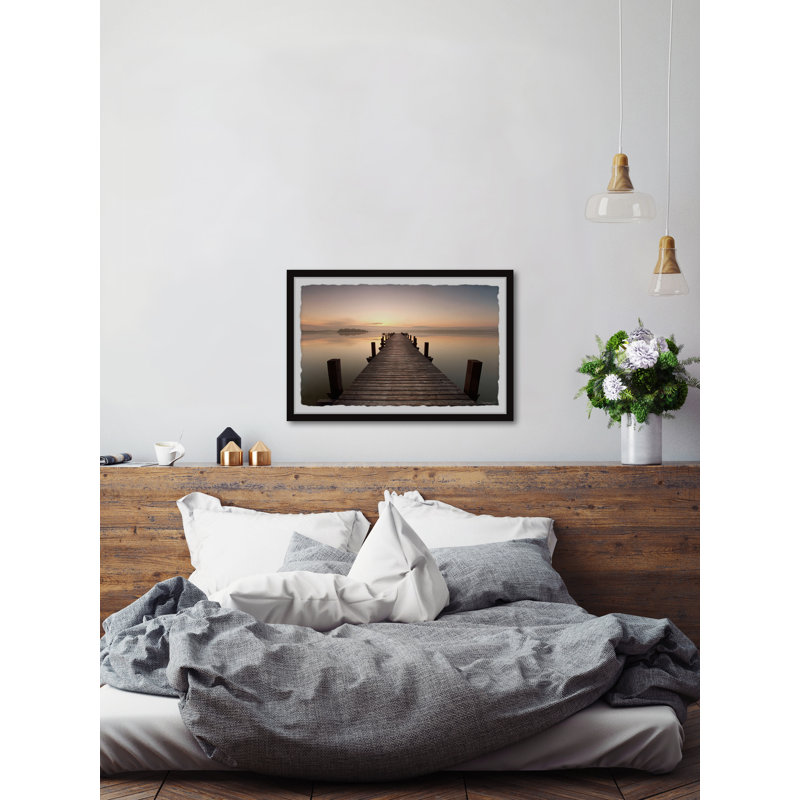«Living The Lake Life», art graphique encadré, H 8 po x l 12 po