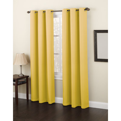 Semi-Sheer Grommet Single Curtain Panel - Basics by Wayfair™