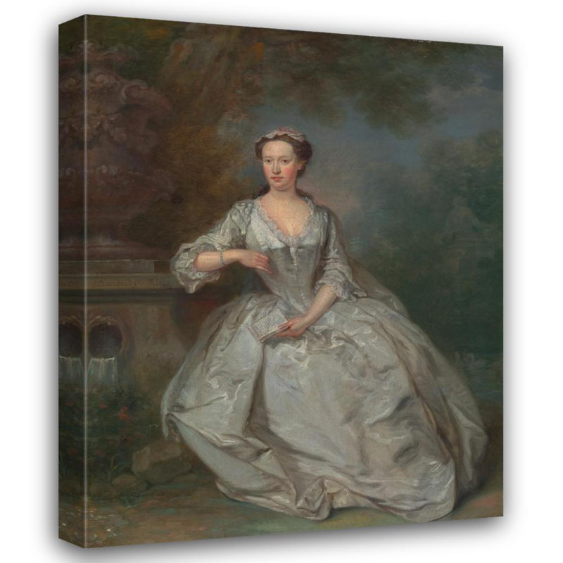 «A Lady with a Book» par Bartholomew Dandridge - Art mural sur toile tendue avec châssis, H 40 po x l 28 po