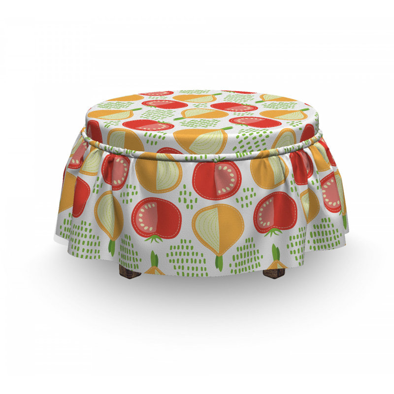Housse pour repose-pieds oignon et tomate