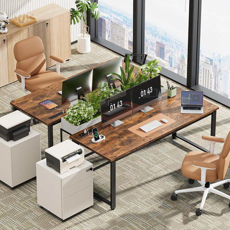 Bureau avec Oulets électriques, bureau plus profond et plus épais, ...