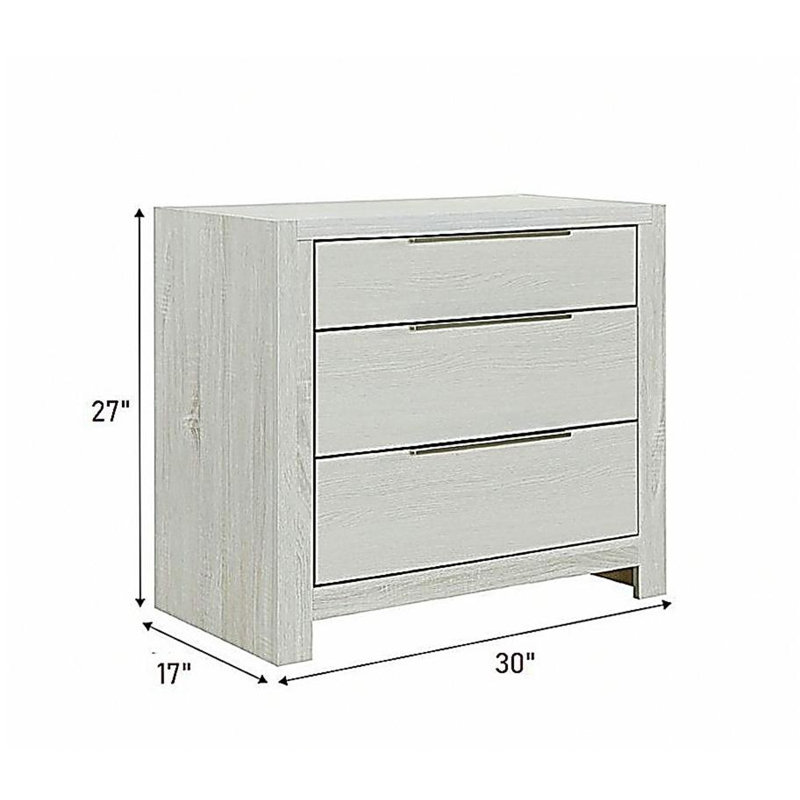Modern Transitional Beige Finish 1pc Nightstand with 3x Drawers Wooden Bedroom Furniture Storage Bedside Cabinet