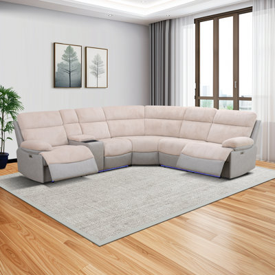 3-Piece Fabric Multifunctional Power Reclining Sectional Sofa Set