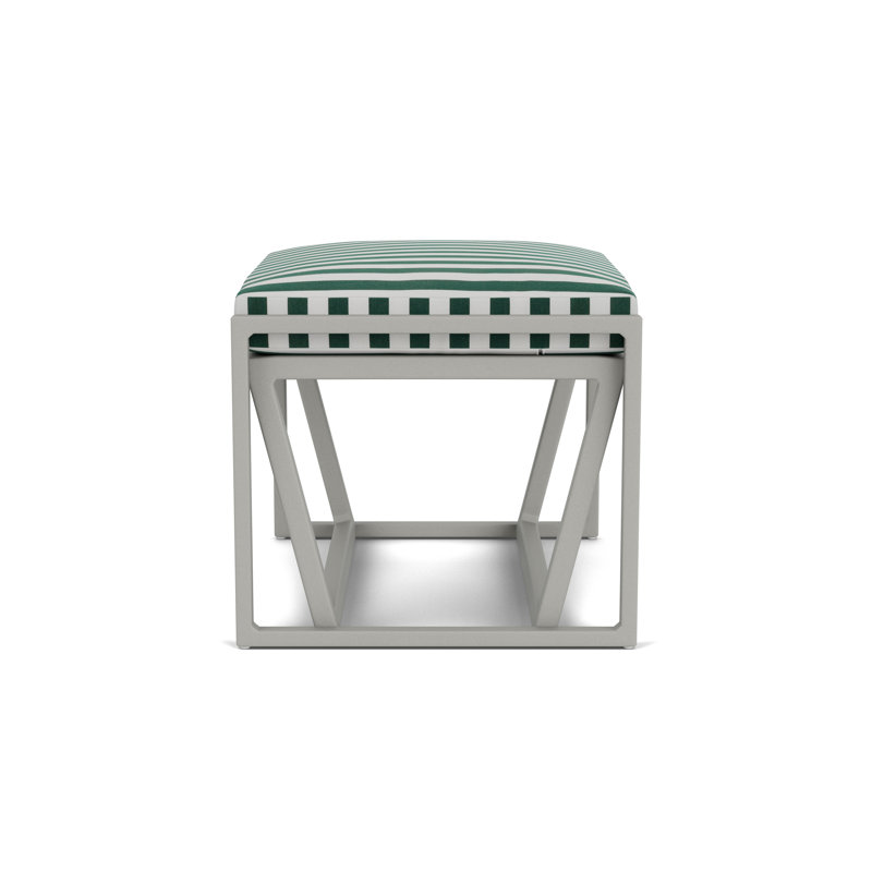 Summit Outdoor Ottoman, Platinum, Safari White Stripe