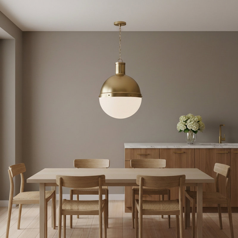 Hanks 1 - Light Pendant, No , 22" H x 16" W x 16" D, Satin Bronze