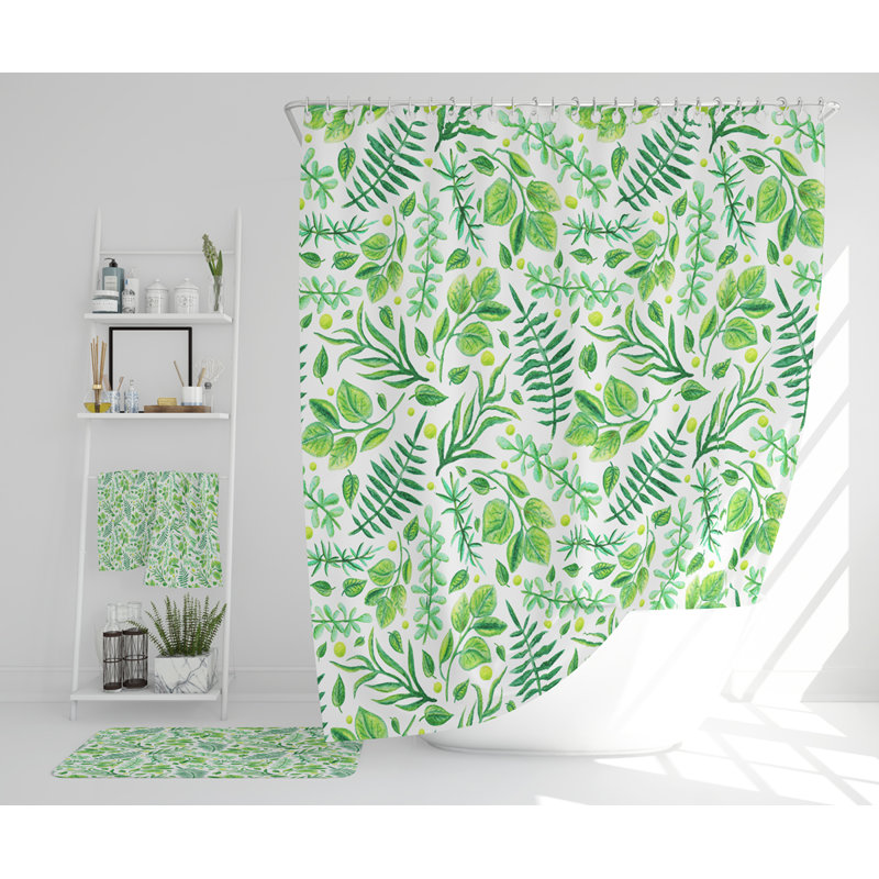 Nehat Polyester Shower Curtain Set
