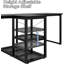 Bureau double de 235 cm de large avec étagères de rangement, bureau de jeu deux places avec support pour boîtier PC, idéal pour le télétravail ou le bureau à domicile.