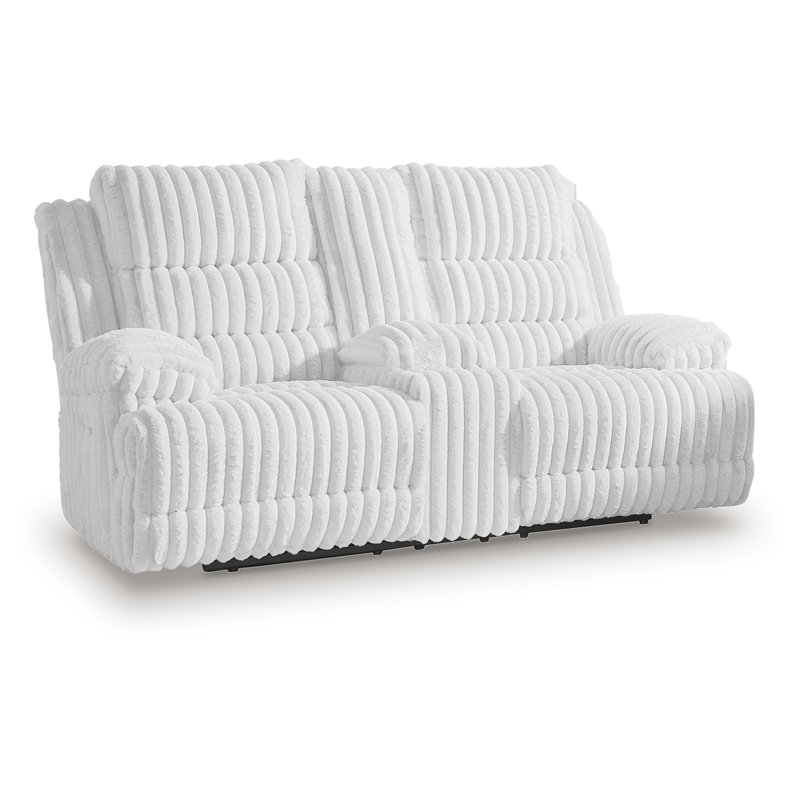 Causeuse inclinable électrique avec console Rhines Falls, Blanc