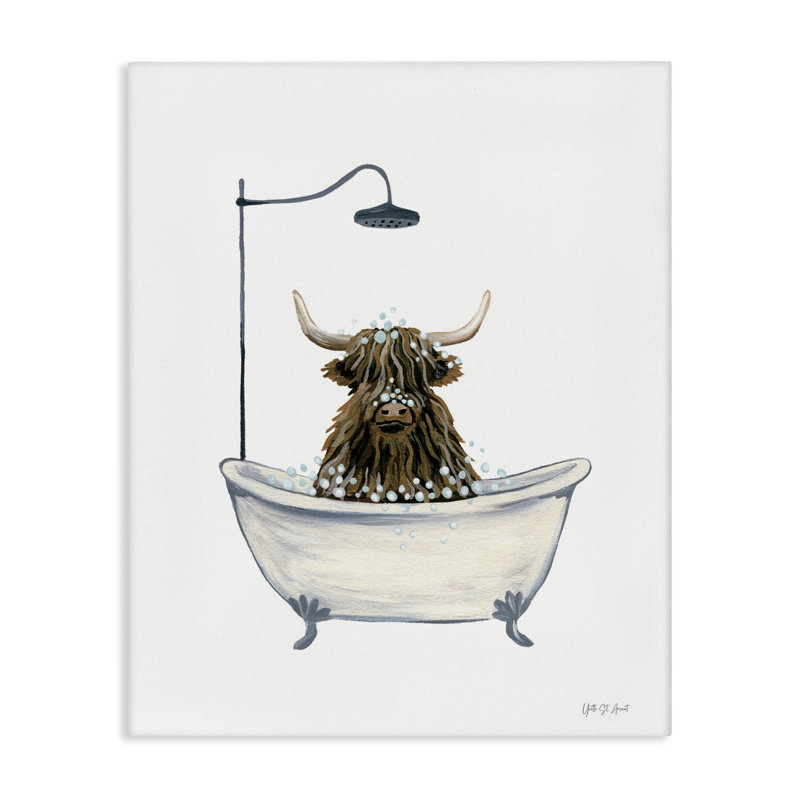 Art mural sur toile Highland Cow, H 20 po x l 16 po