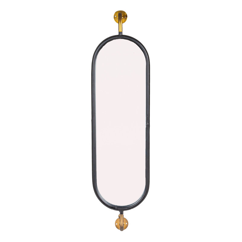 Swivel Wall Mount Metal Mirror with Brackets