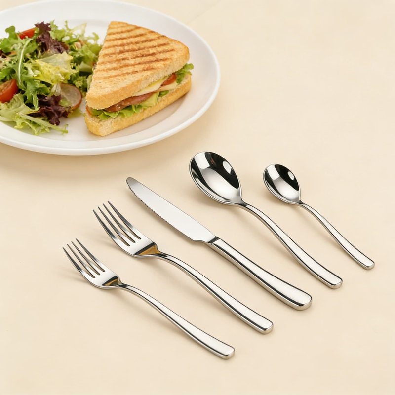 Ensemble de couverts en acier inoxydable 20 pièces pour 4, couverts de qualité supérieure 18/10 avec poli miroir, ustensiles lourds pour la cuisine et la salle à manger