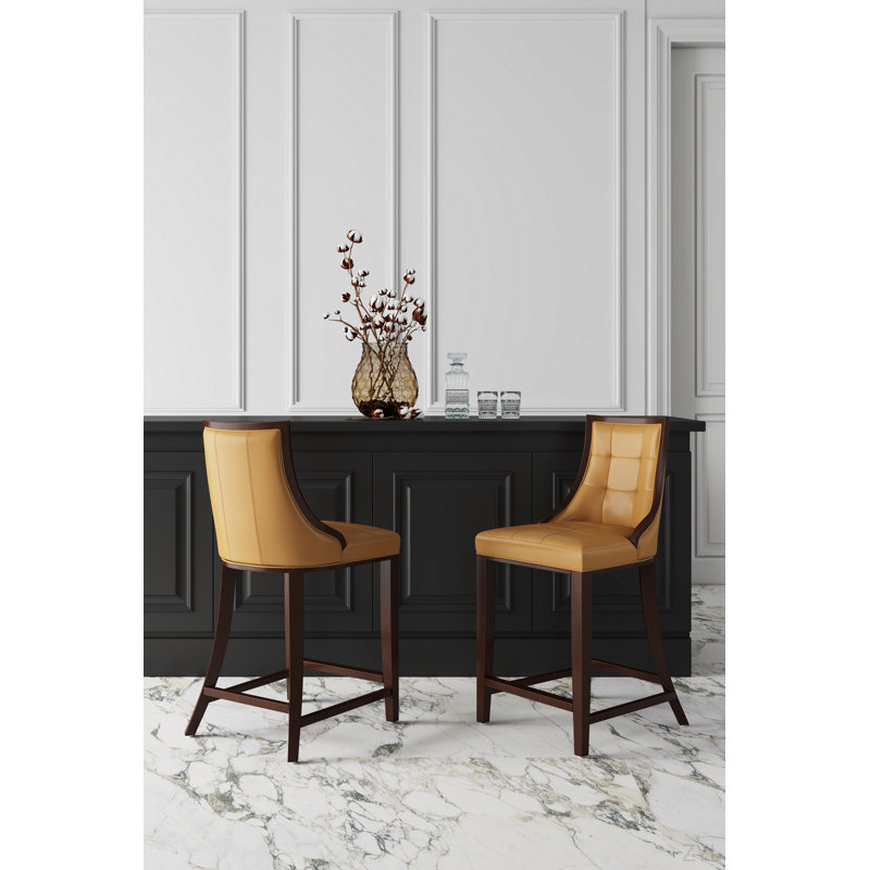 Tabouret de comptoir en bois Fifth Avenue, Orange