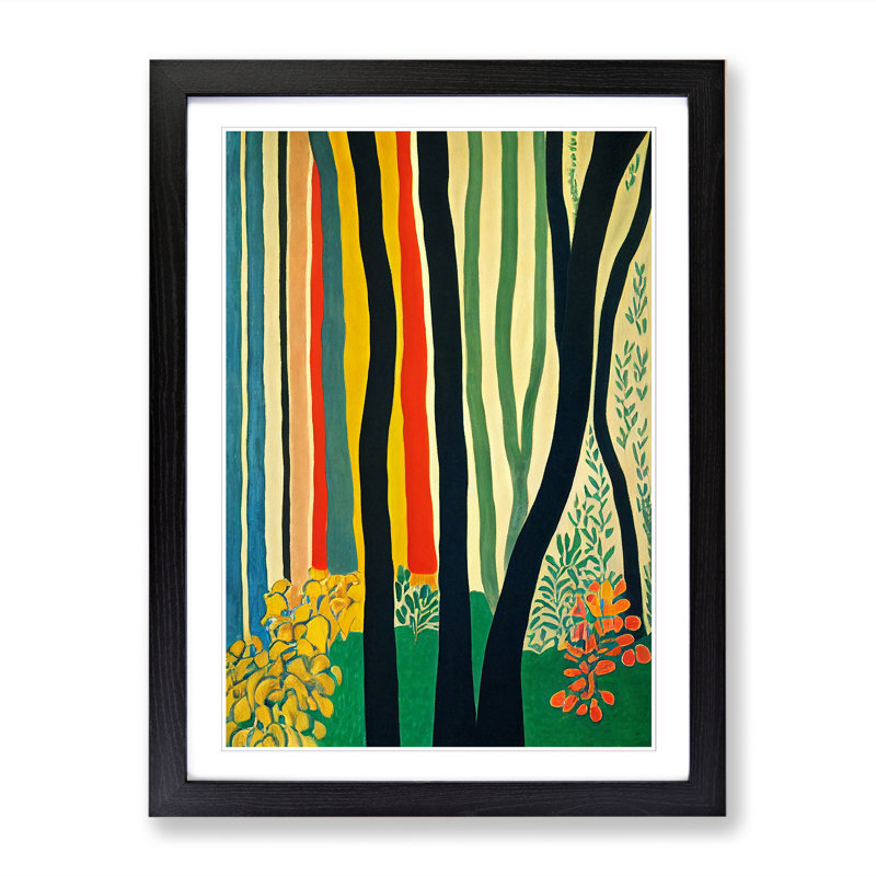 Spring Forest Abstract Vol.5 - Single Picture Frame Print, Black, 64cm H x 46cm W x 2cm D