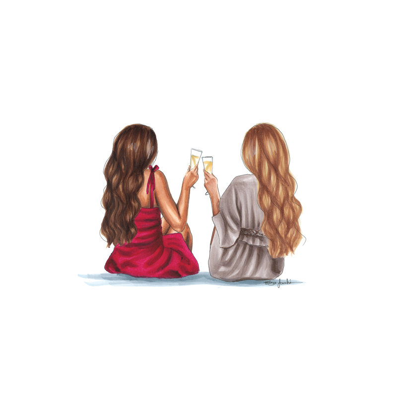 Cheers by Elza Fouche - Print on Canvas, No Frame, 66.04 cm H x 45.72 cm W x 1.91 cm D