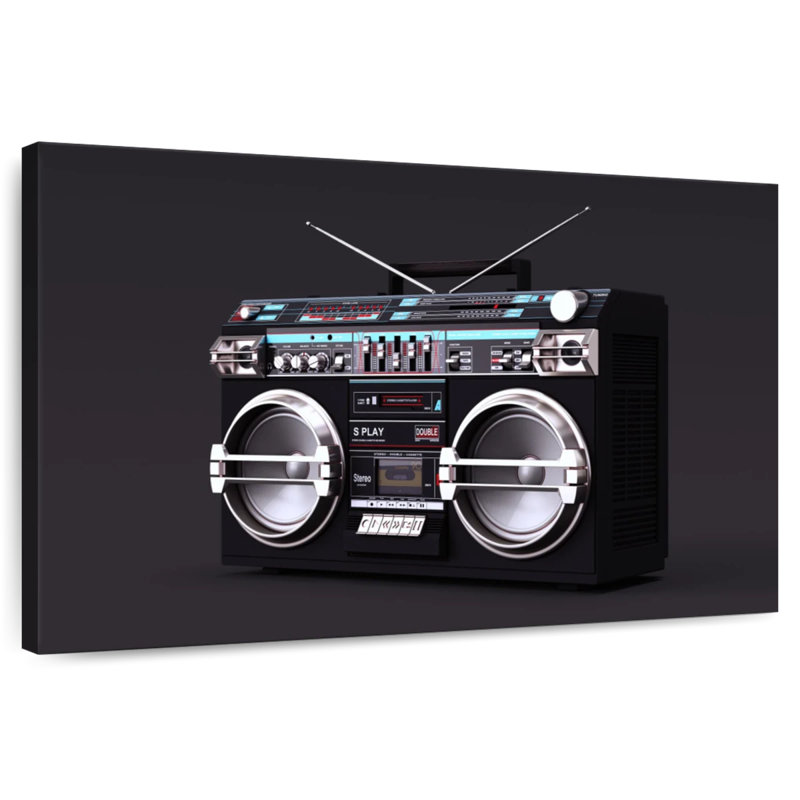 Abarca Black Boombox, 8" H x 12" W