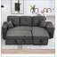 Divan-lit modulaire réversible en L escamotable avec méridienne de rangement et 2 tabourets