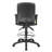 Reza Rolling Drafting Armchair, Footring, Black Faux Leather, Swivel