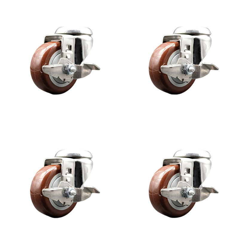 Roulettes en polyuréthane, Marron