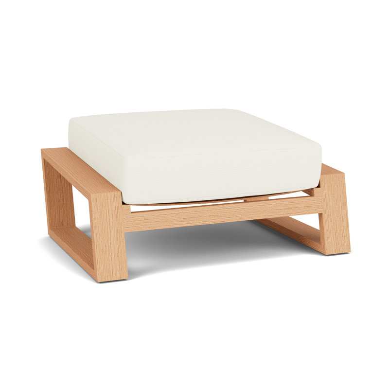 Pursuit Rectangle Outdoor Ottoman Patio Ottoman, Sailcloth Salt