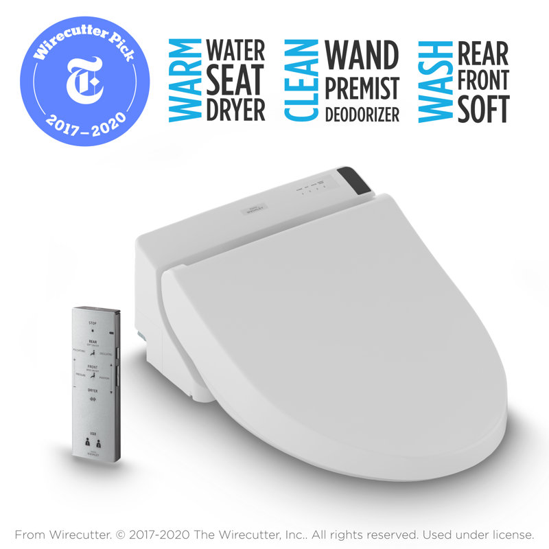 Siège de toilette de bidet électronique TOTO® WASHLET® C200 avec couvercle PREMIST et SoftClose®, rond, beige Sedona