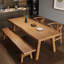 Table de salle à manger rectangulaire Burlywood en bois massif à bords naturels et 4 pieds-1509408471