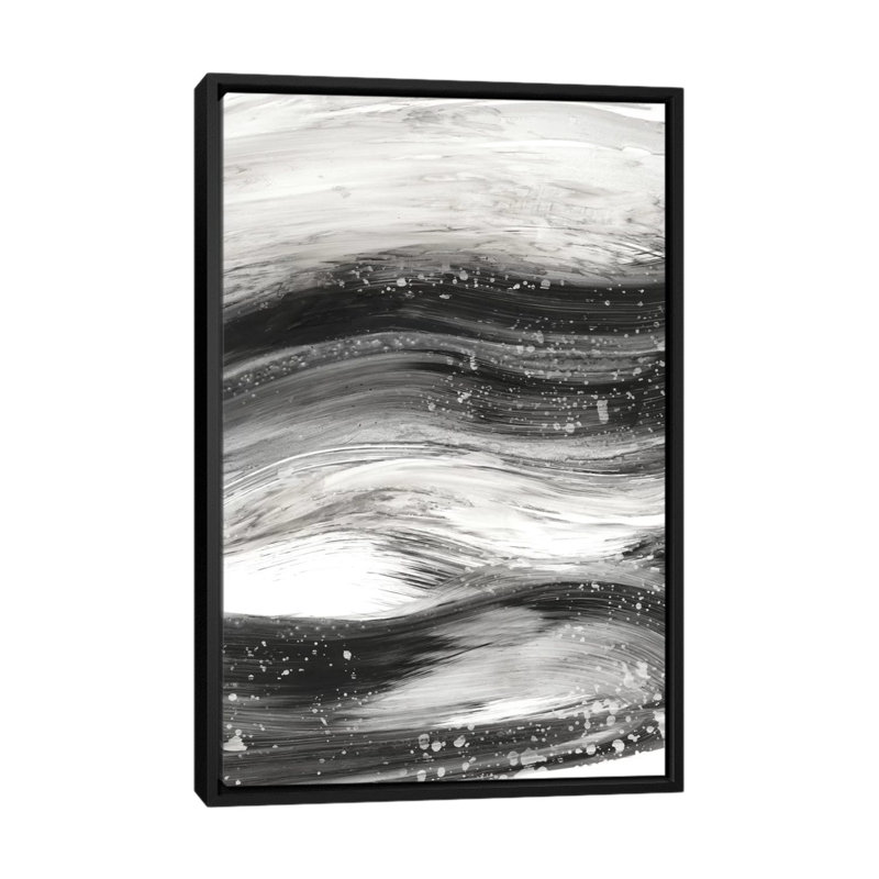 «Black Waves II» par Ethan Harper - reproduction sur toile tendue sur châssis, H 26 po x l 18 po x P 1,5 po, Pas de tapis