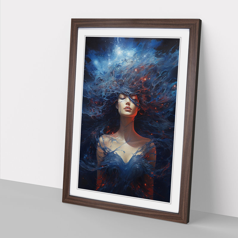 Single Picture Frame Print on Wood, Walnut Framed, 34cm H x 25cm W
