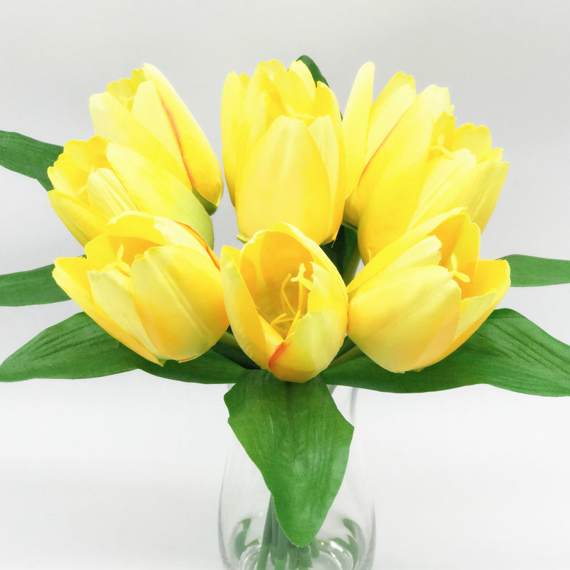 Centre de table tulipes dans un vase, Jaune