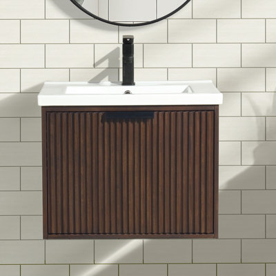  24" Wall-Mounted Single Bathroom Vanity Set