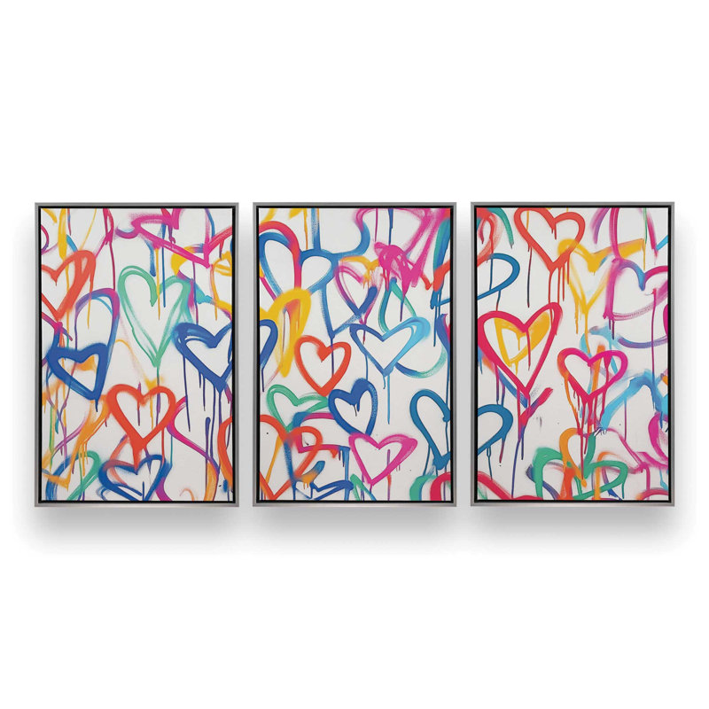 «Love in Motion», ensemble de 3 impressions, Cadre flottant en chrome poli, 36 po x 24 po