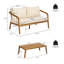 Modern Patio Dining Sets, Acacia Wood Loveseat Table For Outdoor Home