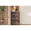 Commode rétro en bois de style champêtre américain avec 5 tiroirs, parfaite pour le rangement et la décoration de la chambre à coucher